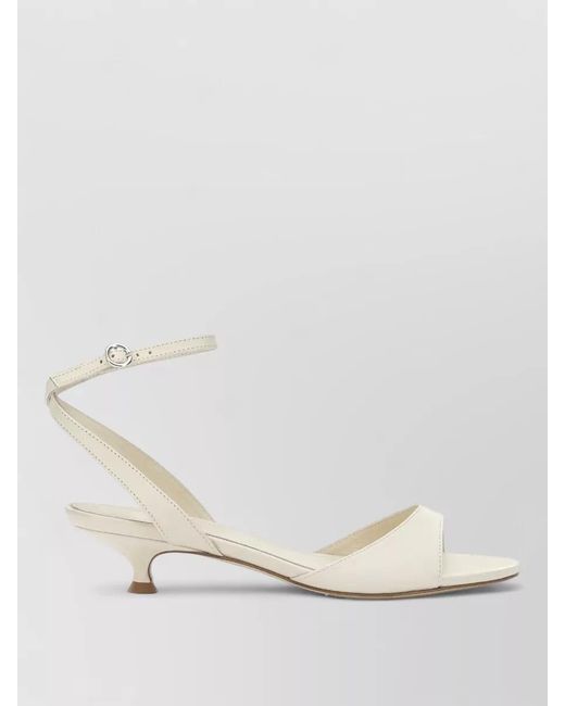 Aeyde Natural Nappa Leather Heeled Sandals
