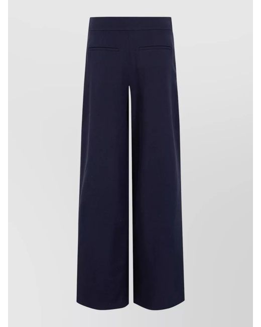 Balmain Blue High Waist Grain De Poudre Tailored Trousers