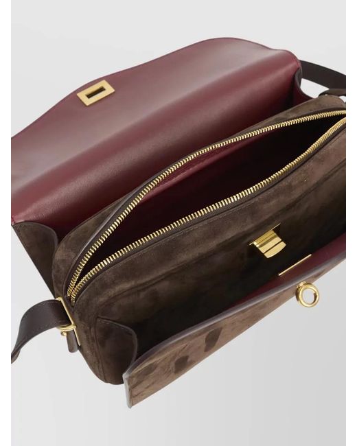 Balenciaga Brown Medium Suede Calfskin Leather Shoulder Bag