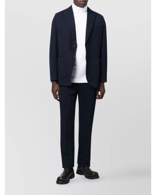 Circolo 1901 Blue Cotton Mid-Rise Straight-Leg Trousers for men