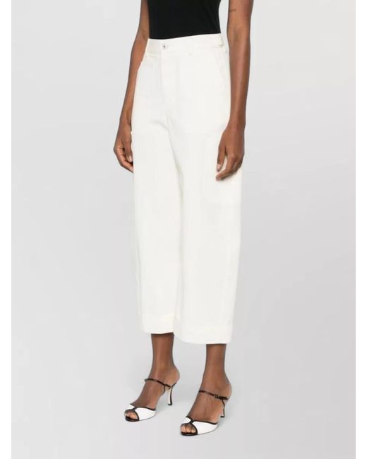 Givenchy White Mid Length Wide Leg Tailored Trousers