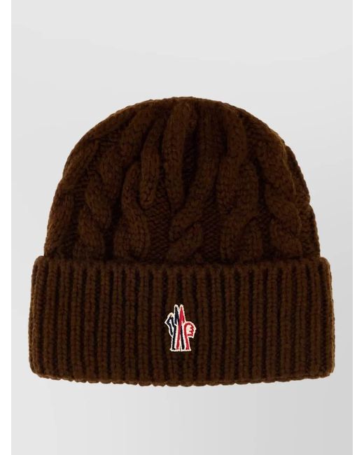 Moncler Brown Wool Blend Beanie