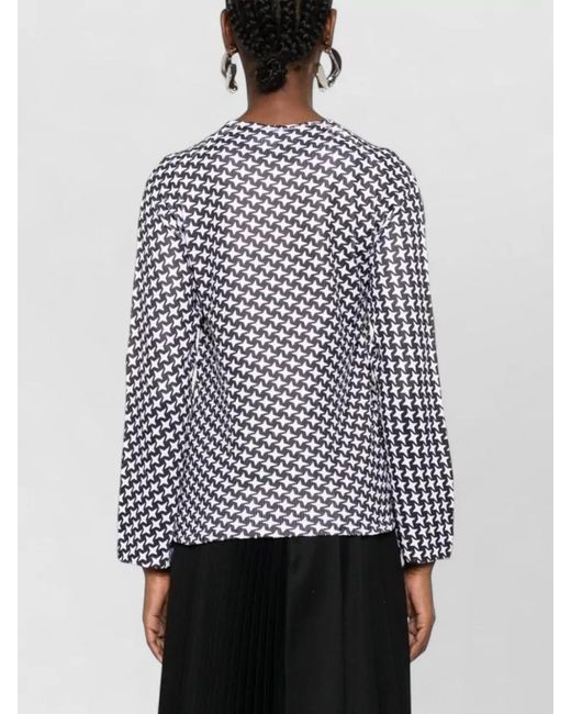 Comme des Garçons Black Geometric Star Print Long Sleeve Top