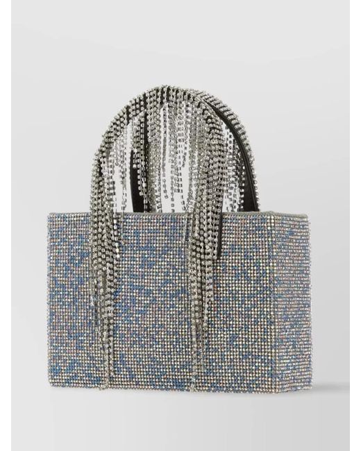 Kara Gray Crystal Mesh Shoulder Bag