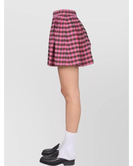 KENZO Red Pleated Mini Skirt