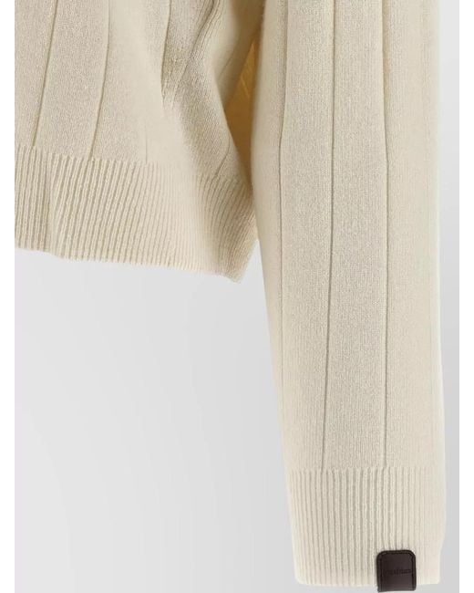 Max Mara Natural Rubiera Cashmere Hooded Rib Knit Cardigan