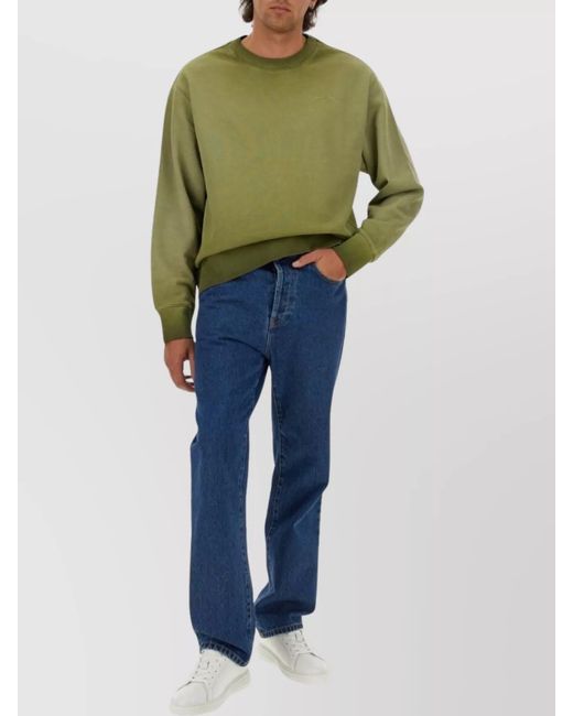 MSGM Blue Cotton Regular-Fit Sweatshirt for men