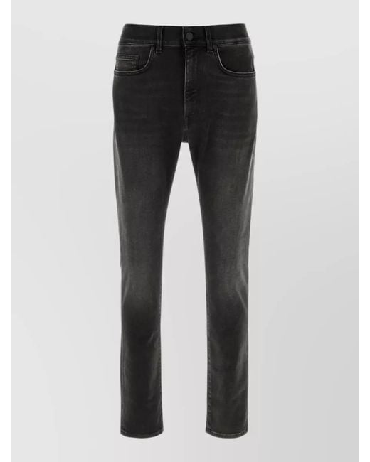 PT Torino Black Stretch Denim Jeans Belt Loops Faded Wash for men