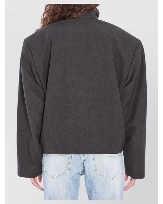 Balenciaga Black Linen Cotton Oversized Zip-Up Jacket
