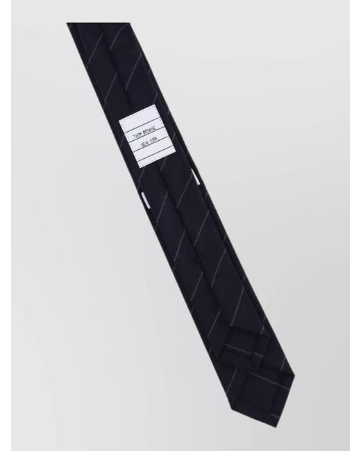 Thom Browne Blue Slim Striped Tie Traditional Pointed Shape for men