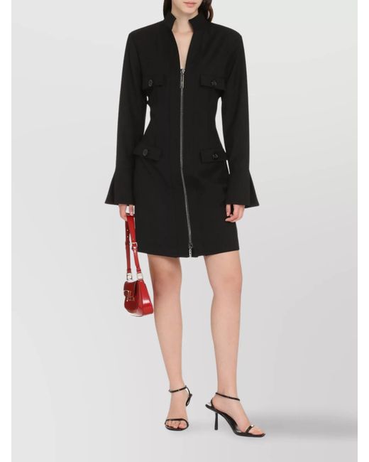 Genny Black Wool-Blend Dress
