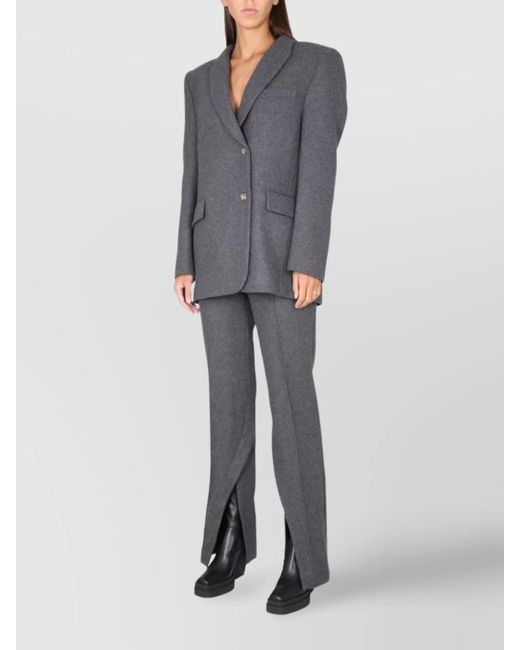 The Mannei Gray Wool Tailored Trousers