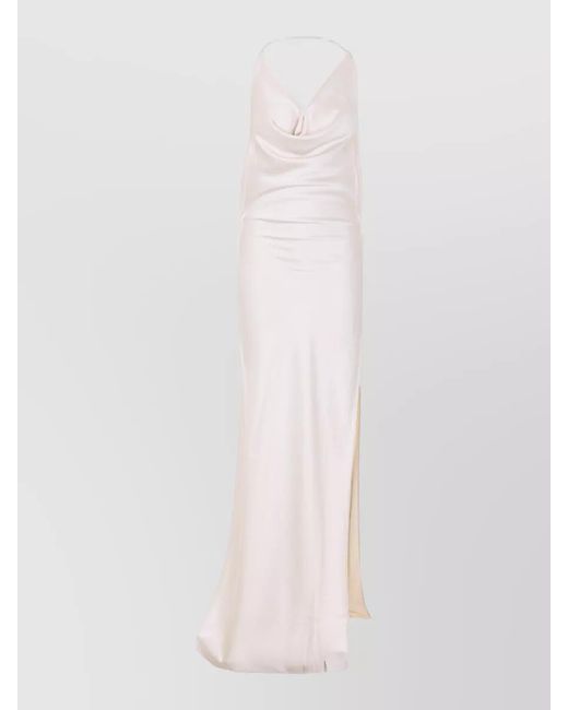 ANDAMANE White Satin Maxi Dress