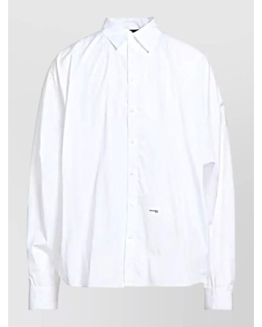DSquared² White Long Sleeve Shirt Straight Fit for men