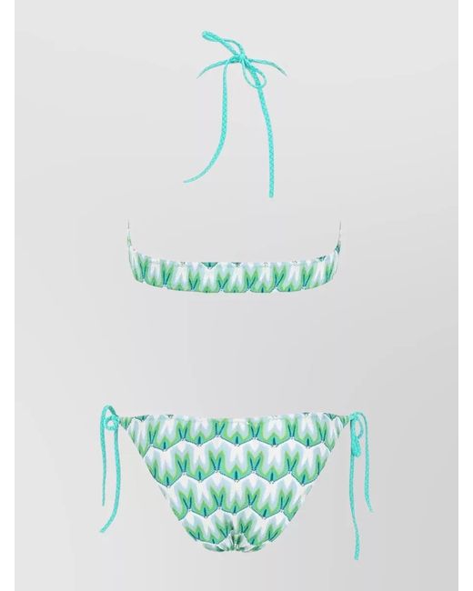 Missoni Blue Triangle Bikini Set Beachwear Print