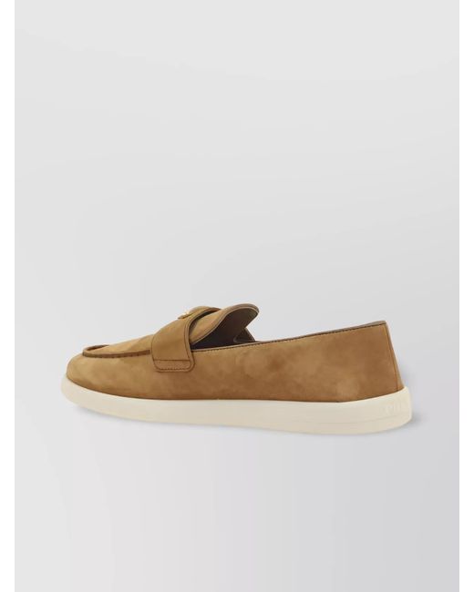 Prada Natural Leather Loafers