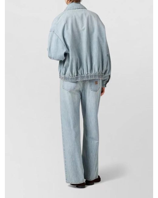 Miu Miu Blue Denim Straight-Leg Trousers