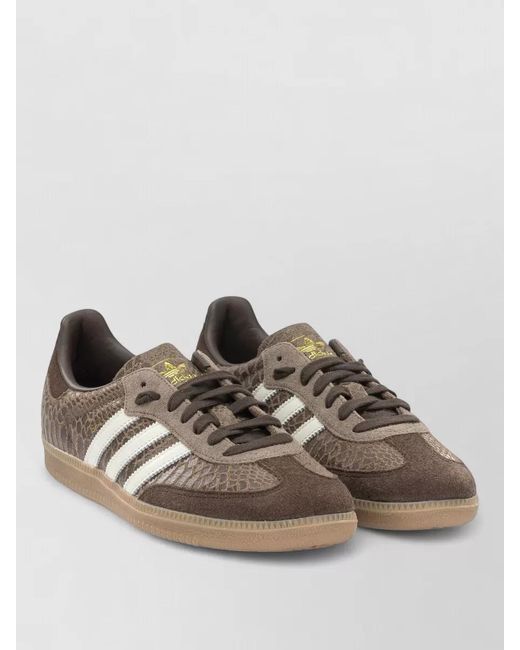Adidas Originals Brown Samba Og Low Top Rubber Sole Sneakers for men