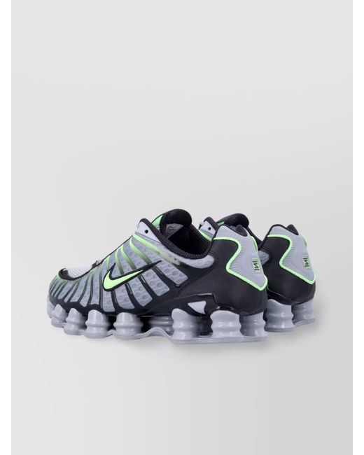Nike Metallic Tl Shox Mesh Sneakers With Rubber Outsole