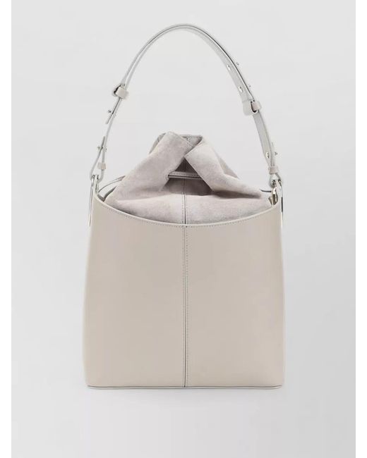 Giorgio Armani Gray Leather Bucket Shoulder Bag