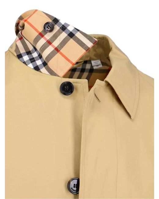 Burberry Natural Long Single Breasted Jacket Side Pockets for men