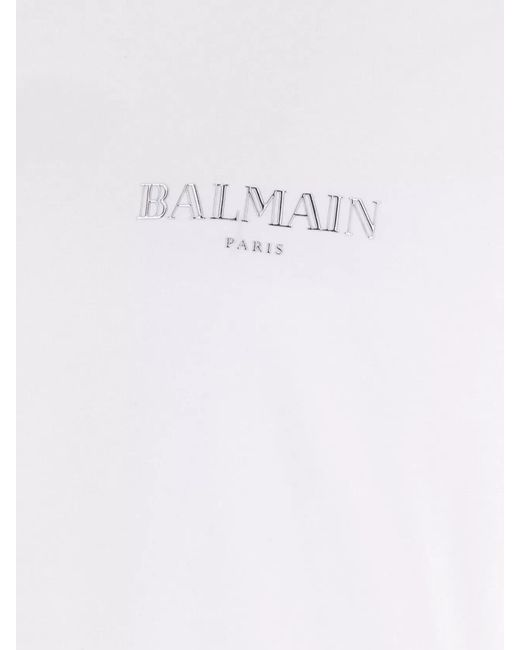 Balmain White Cotton Slim-Fit T-Shirt for men