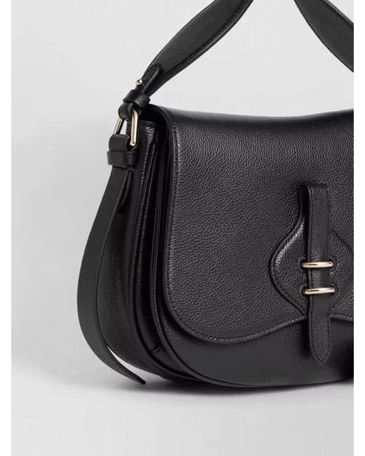 Coccinelle Black Shoulder Bag Adjustable Strap Metal Accents