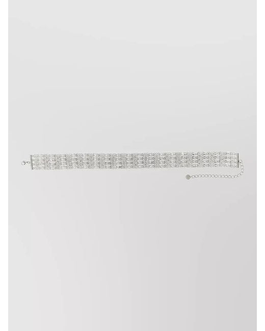 Self-Portrait White Crystal-Embellished Choker Necklace