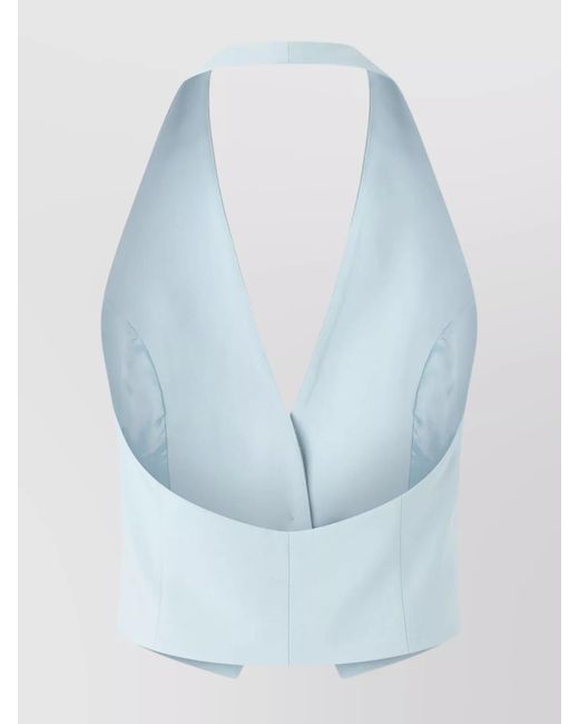 Pinko Blue Sleeveless V-Neck Vest