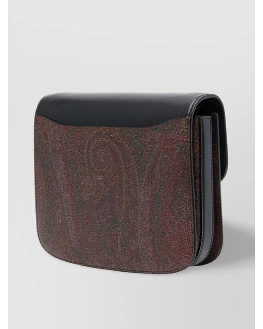 Etro Black Essential Large Leather Shoulder Bag
