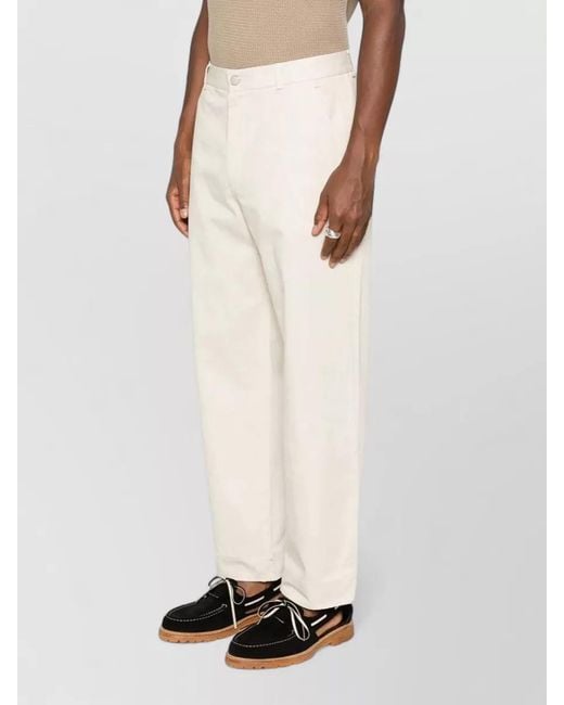 Cellar Door Natural Fadi Straight Leg Cotton Linen Pants for men