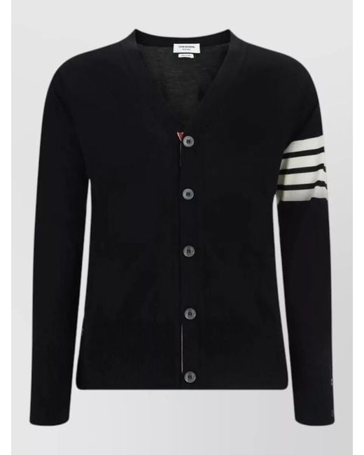 Thom Browne Black Wool Cardigan for men