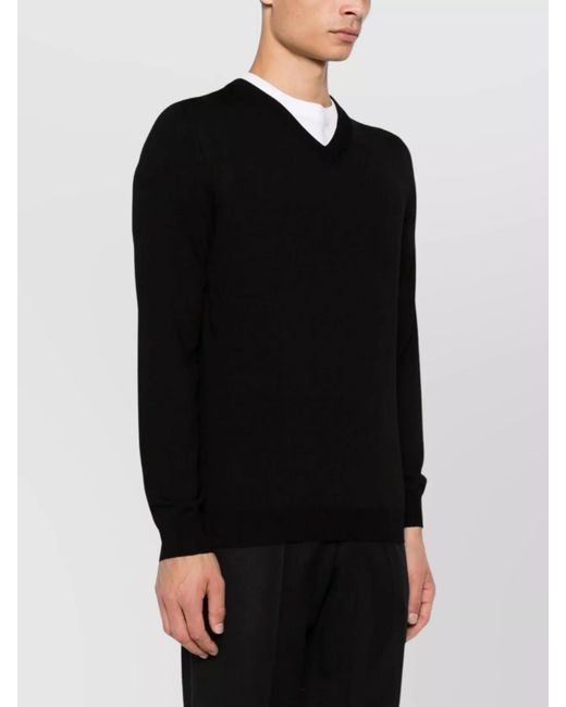 Zanone Black Slim-Fit V-Neck Jumper for men