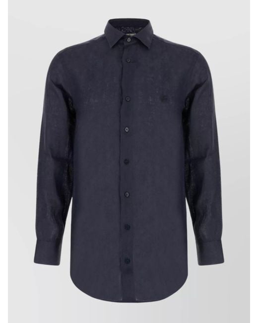 Etro Blue Linen Shirt for men