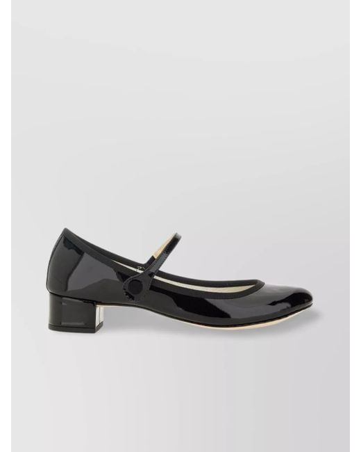 Repetto Metallic Mary Jane Pump Block Heel Patent
