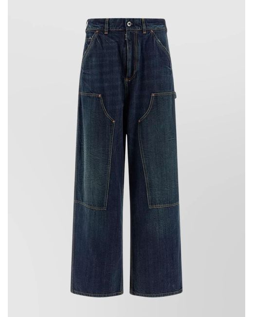 Maison Margiela Blue Denim Panelled Wide-Leg Jeans