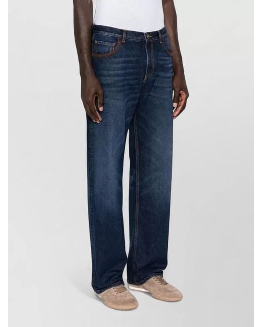 Etro Blue Straight-Leg Denim Jeans for men