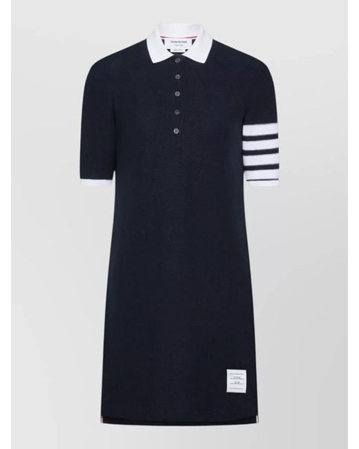 Thom Browne Blue Cotton Piqué Polo Mini Dress
