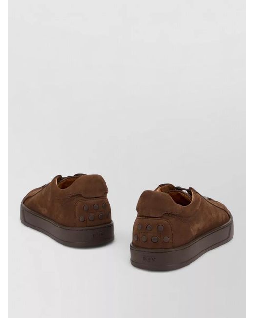 Tod's Brown Suede Lace Up Sneakers Low Profile Rubber Sole for men