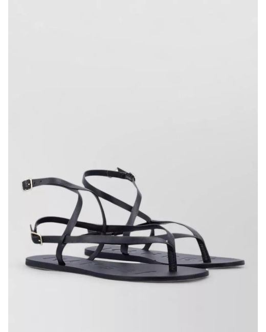 Manebí Multicolor Leather Thong Sandals Flat Sole Strappy