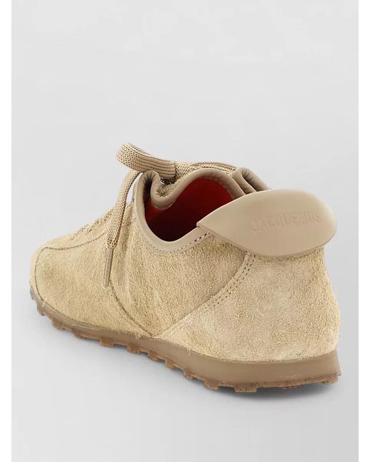 Jacquemus Natural Tennis Low Top Sneakers Suede Rubber Sole