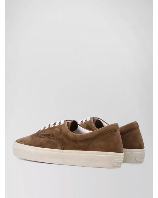 Tom Ford Brown Leather Low-Top Sneakers for men