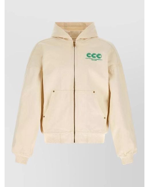 Willy Chavarria Natural Juggernaut Workwear Hooded Jacket Front Pockets for men