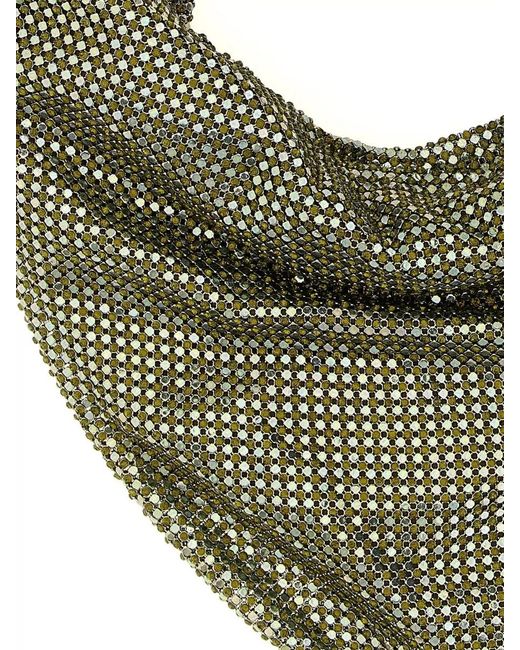 Benedetta Bruzziches Green Rhinestone Mesh Draped Clutch Bag