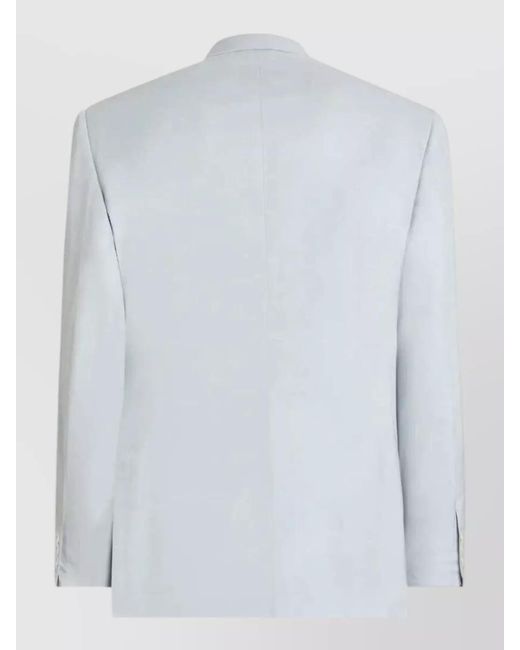 Dolce & Gabbana Gray Striped Shantung Double Breasted Sicily Jacket for men