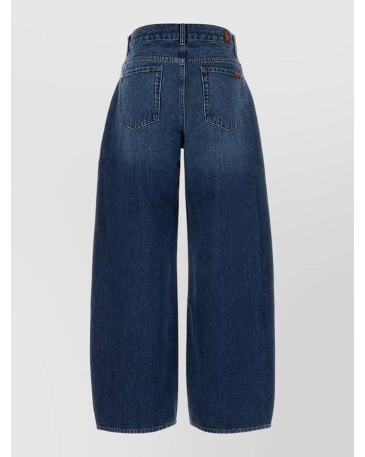 7 For All Mankind Blue Bonnie High Waist Wide Leg Jeans