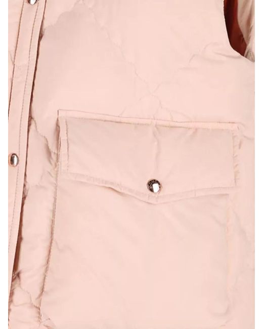 Moncler Pink Micro Padded Vest Quilted Regular Fit
