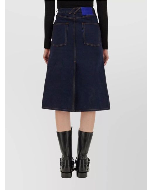 Burberry Blue Denim High-Rise Skirt