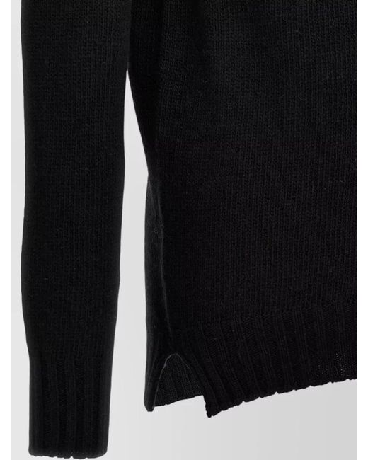 Ma'ry'ya Black Cashmere Crew Neck Sweater Long Sleeves for men