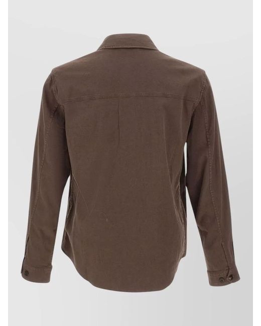 Woolrich Brown Jacket Long Sleeves Buttoned Cuffs Chest Pockets for men